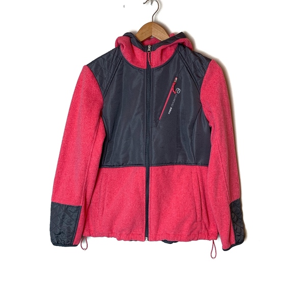 Free Country Jackets & Blazers - Free Country Pink Gray Fleece Coat Jacket Small